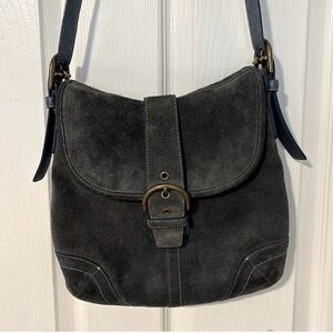 COACH vintage Soho 9482 suede crossbody bag purse handbag blue adjustable strap